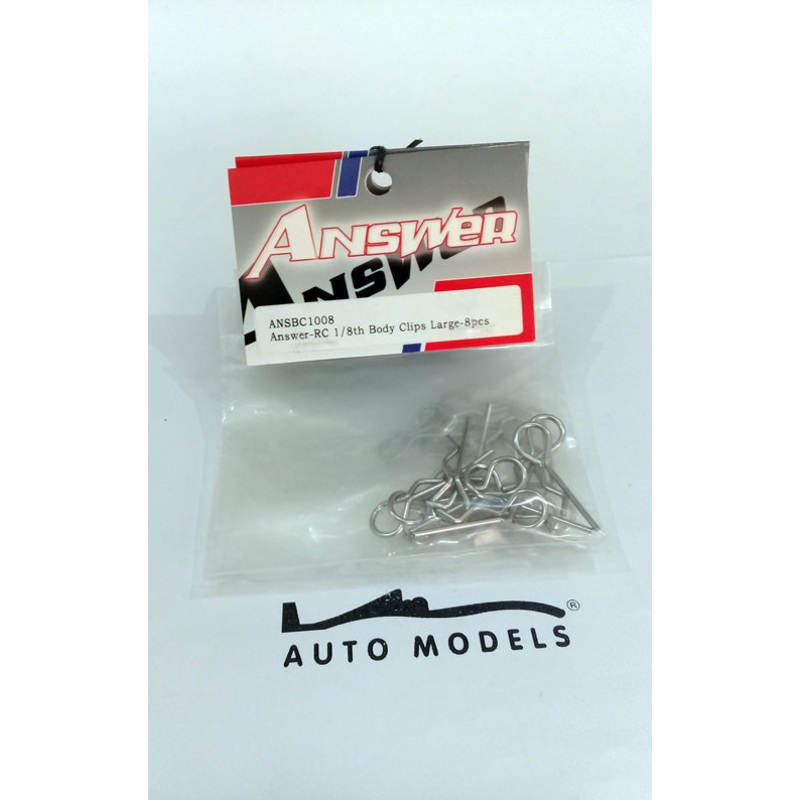 Answer RC 1/8th Body Clips Large – 8 pcs
