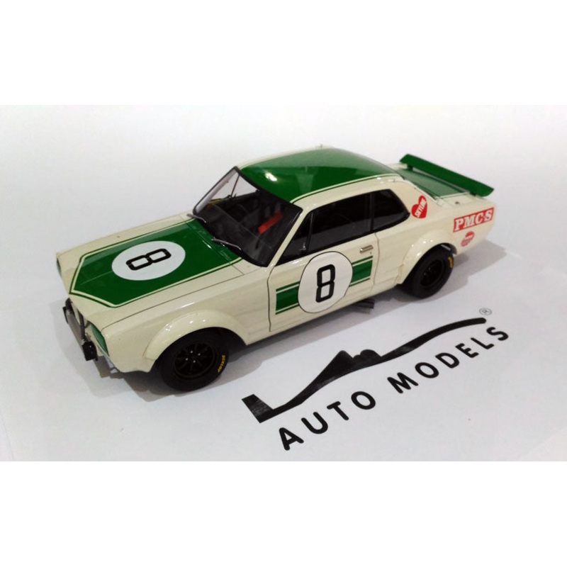 Autoart Nissan Skyline GT-R (KPGC10) Racing 1971 Masahiro Hasemi #8 Japan GP 2nd Place White Green