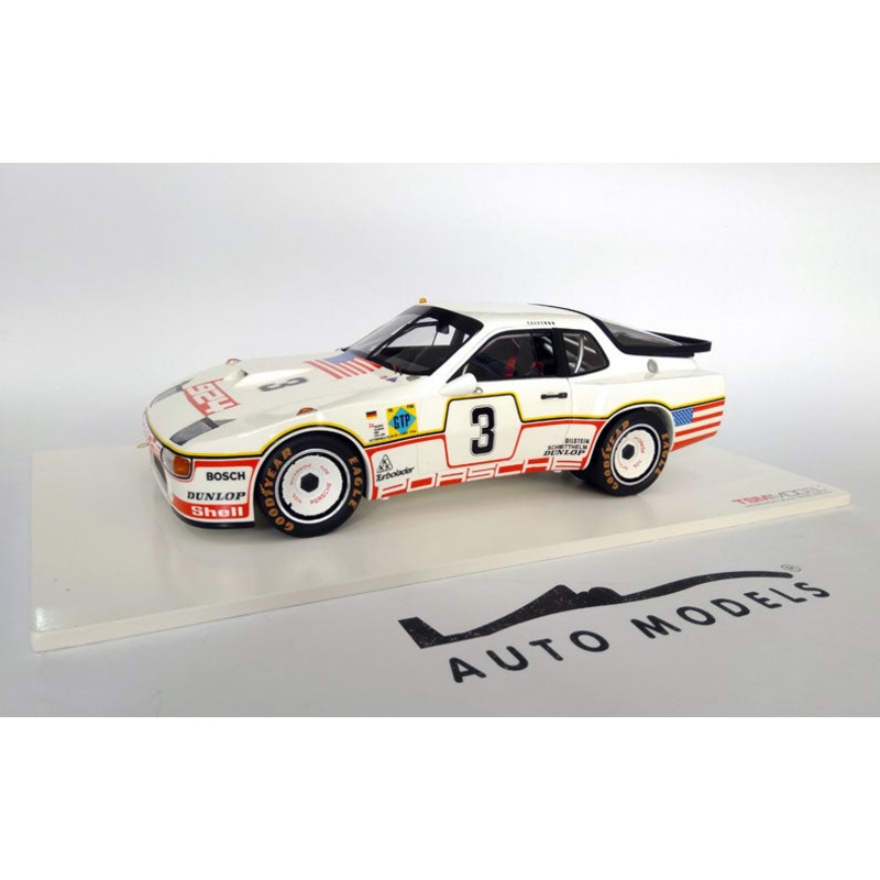 True Scale Model Porsche 924 Carrera GT Team Porsche System N.3 24h Le Mans 1980 D.Bell – A.Holbert White Red