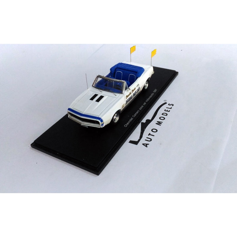Spark Model Chevrolet Camaro Pace Car Indianapolis 500 1967 White Blue