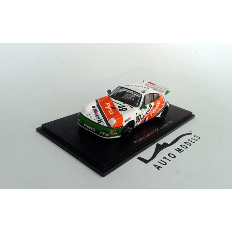 Spark Model Porsche 911 Carrera RSR 3.8L Team P.F.M.A Larbre Competition N. 49 24h Le Mans 1994 J. Laffite – J. Almeras – J.M. Almeras White Orange Green