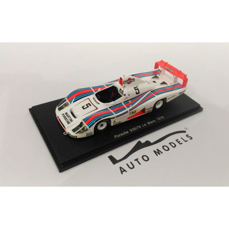 Spark Model Porsche 936/78 2.1L F6 Turbo Turbo Team Martini Racing N.5 24h Le Mans 1978 J. ICKX – H. Pescarolo – J. Mass White Red Light Blue