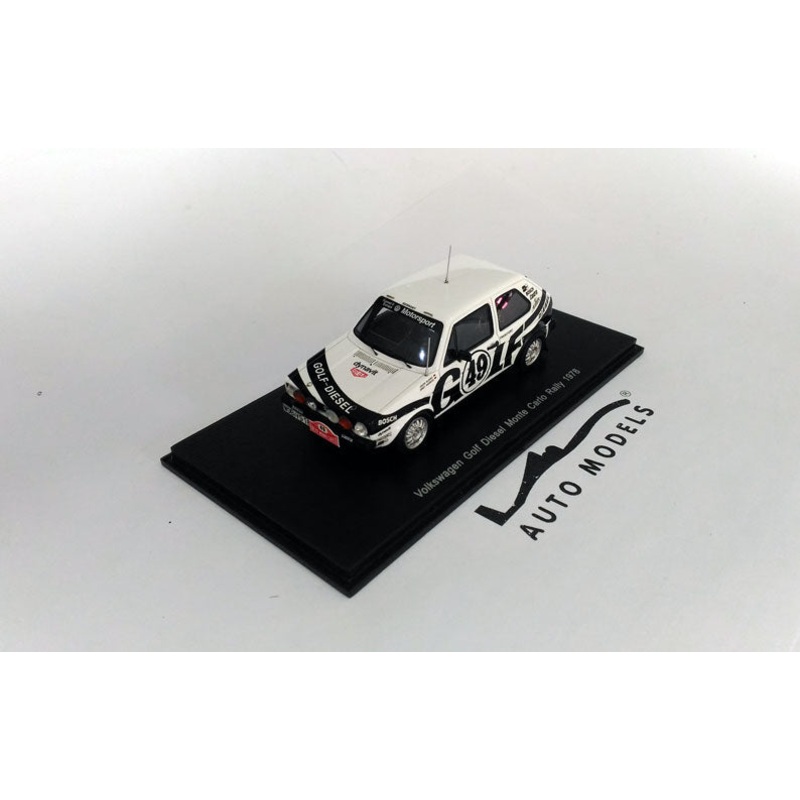 Spark Model Volkswagen Golf I Series Diesel N.49 Rally Montecarlo 1978 J. Kleint – A. Hansch White Black