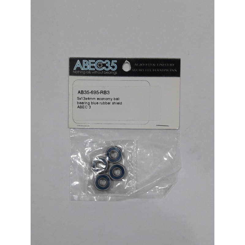 ABEC35 Bearing 5x13x4mm Standard Blue Rubber Shield Ball Bearings, 695 RB3