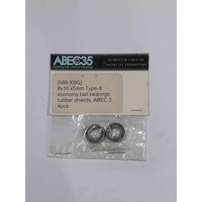ABEC35 Bearing 8x16x5mm Type-X Economy Ball Bearings, Rubber Shields