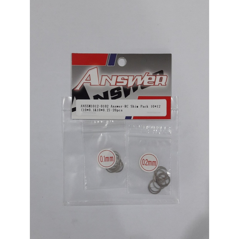 Answer-RC Shims 10*12mm (10 x 0.1 & 10 x 0.2mm) – 20pcs