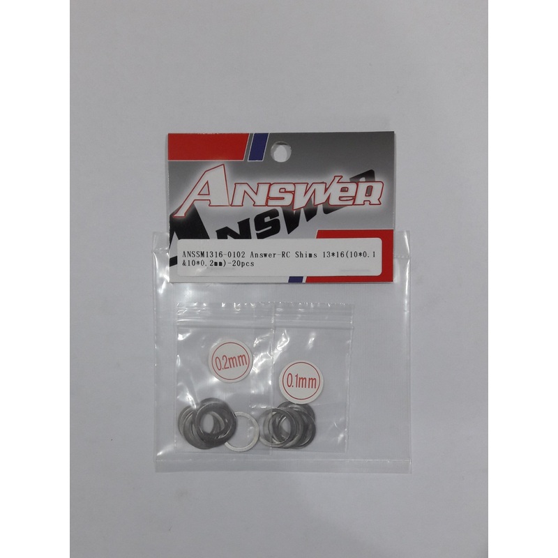 Answer-RC Shims 13*16mm (10 x 0.1 & 10 x 0.2mm) – 20pcs