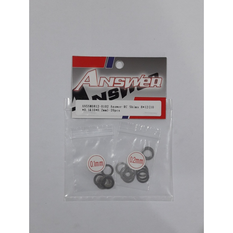 Answer-RC Shims 8*12mm (10 x 0.1 & 10 x 0.2mm) – 20 pcs