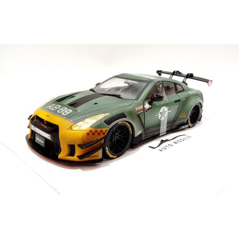 Solido Nissan GT-R R 35 LBW Body Kit 2.0 Army Fighter 2022 Green Army