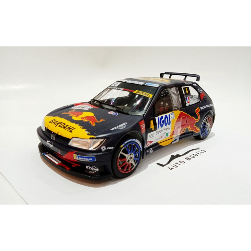 Solido Peugeot 306 Maxi 2021 Rally Du Mont Blanc S.Loeb-D.Elena Black Redbull Livery