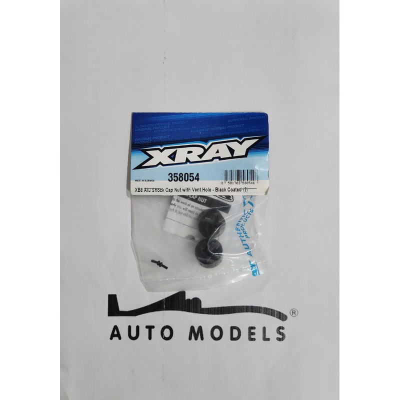 XRAY XB8 Alu Shock Cap nut with Vent Hole – Black Coated (2)