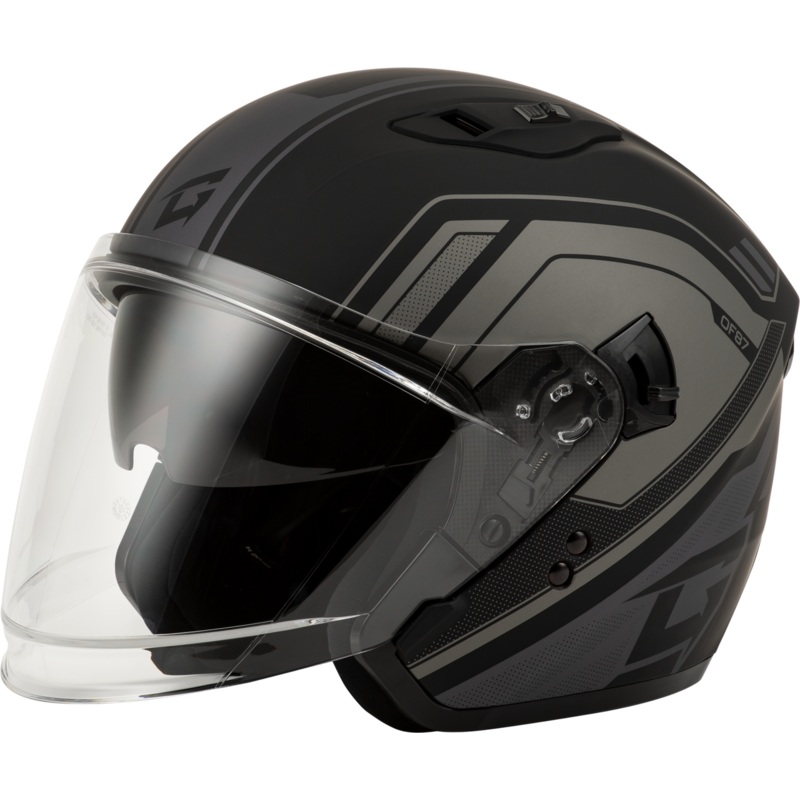 OF-87 DUKE HELMET W/LED LIGHT|MATTE BLACK/GREY|XS|SM|MD|LG|XL|2X|3X