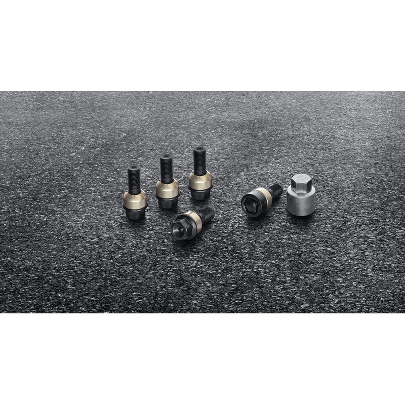 Wheel bolts, Black incl. Anti-theft wheel bolts