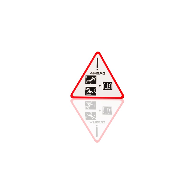 Adhesive label, airbag/child seat