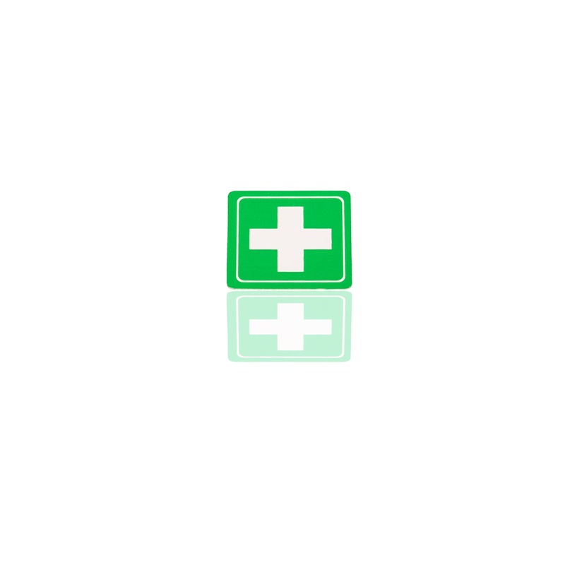 Adhesive label for first aid kit