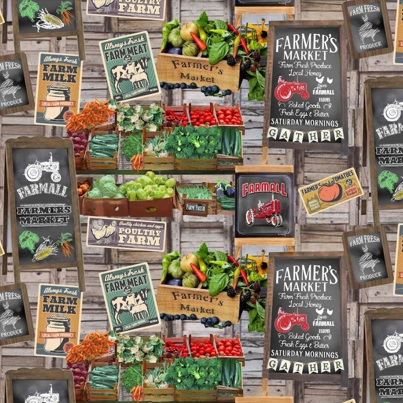 Farmall Farm-to-Table Fabric, Farmer’s Market Print