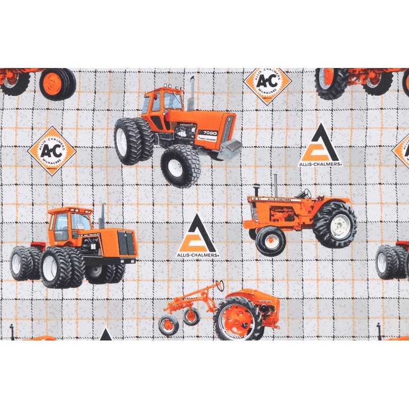 Allis Chalmers Tractor Toss Fabric, Cotton, Gray