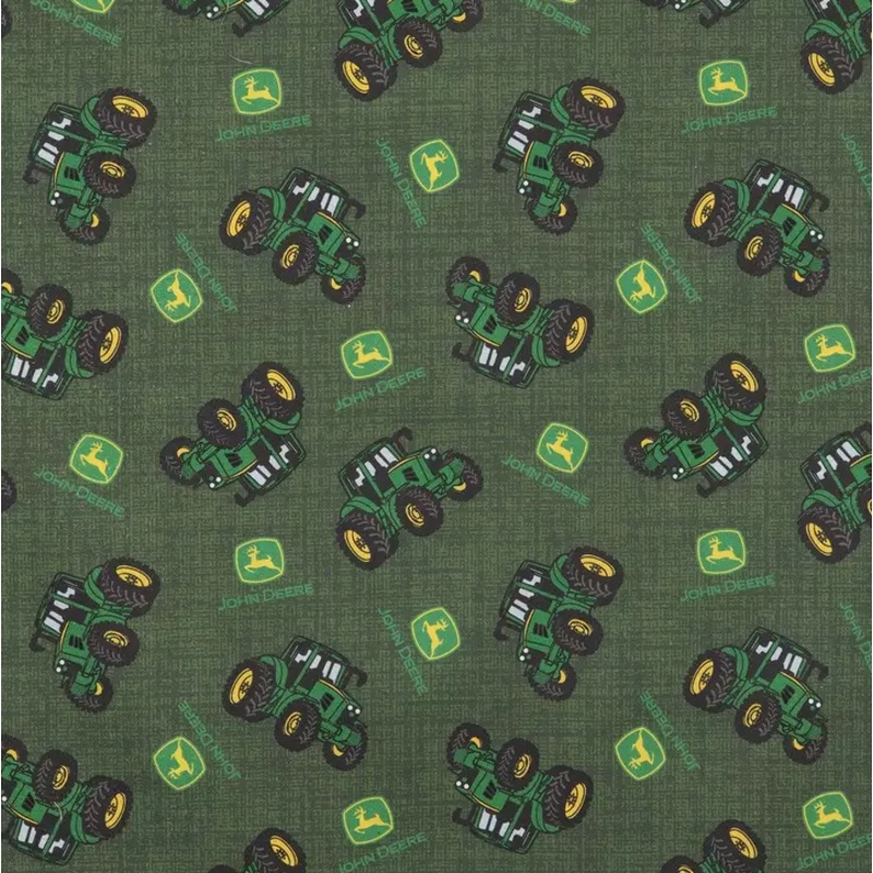 John Deere Tractor Toss Fabric, Dark Green