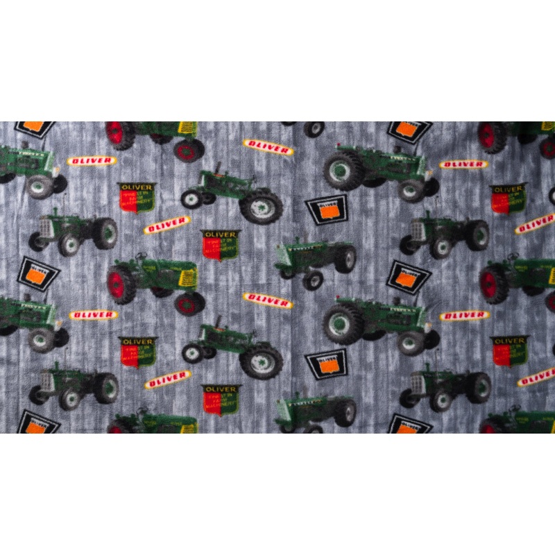 Oliver Tractor Toss Fleece Material, Sold by the Yard