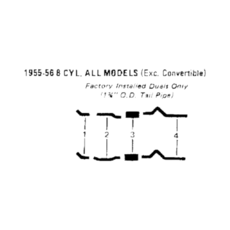 1955-56 DeSoto Fireflite 8 Cyl Engine Dual Exhaust System