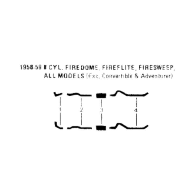 1958-59 DeSoto Fireflite 8 Cyl Engine Dual Exhaust System