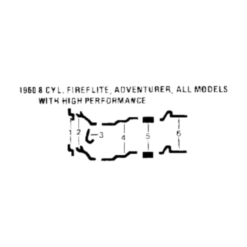 196061 DeSoto Fireflite & Adventurer 8 Cyl Engine (Hi-Po) Dual Exhaust System