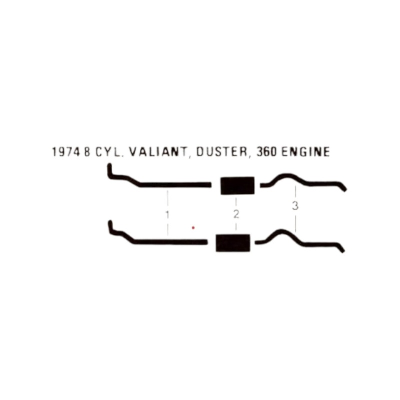 1974 Plymouth Duster & Valiant 360 Engine Dual Exhaust System