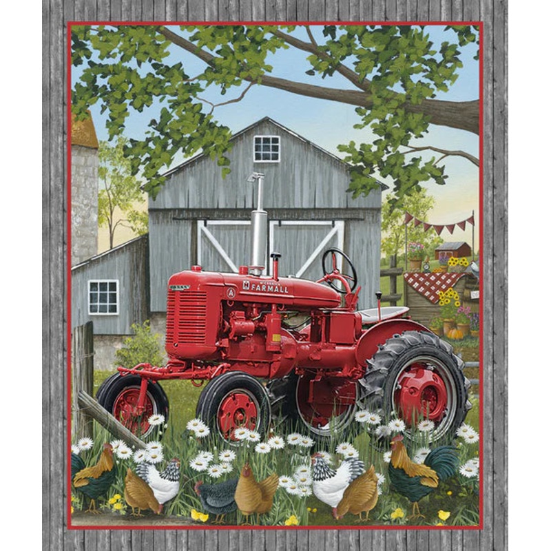 Farmall IH Tractor Fabric, Farmall A Tractor Panel
