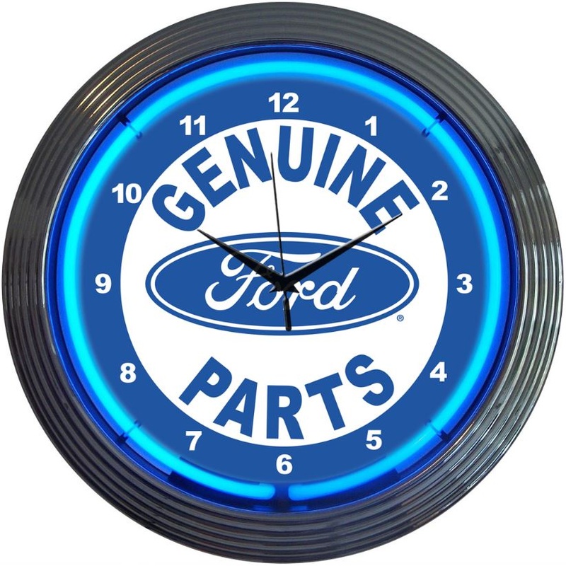 Ford Genuine Parts Neon Clock|Blue