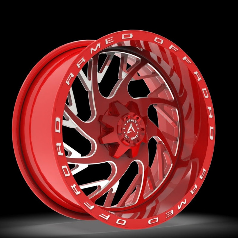 Armed OffRoad Carnage 20X12 Blank ET -44mm Candy Red Milled