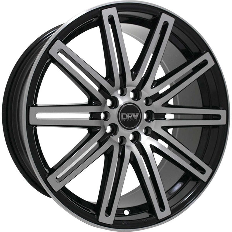 DRW D13 17X7 5X100 / 5X114.3 40mm Gloss Black Machine Face