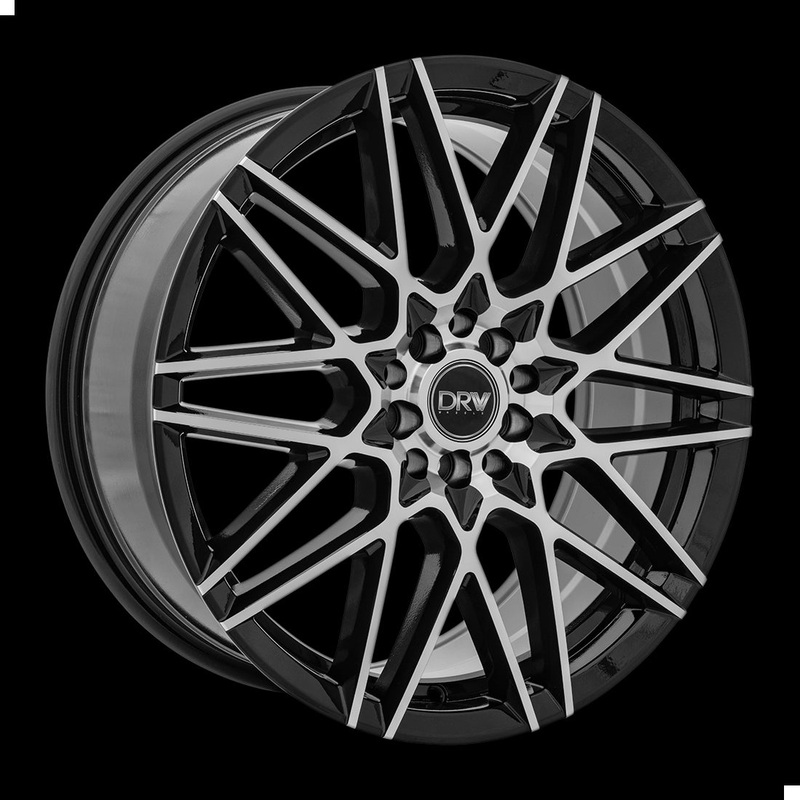 DRW D17 17X7 5X100 / 5X114.3 40mm Gloss Black Machine Face