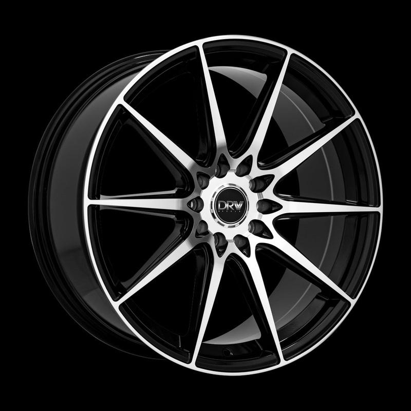 DRW D19 17X7.5 5X108 38mm Black Machined Face
