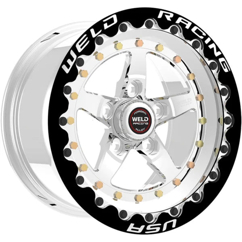 Weld Racing Weldstar Beadlock 15X10 5X120.65 ET -25mm Polished Center – Polished Shell