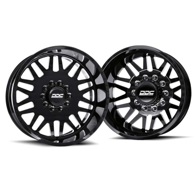 DDC Aftermath Black Milled 22X8.25 8X200 SS Fronts 19-25 Dodge Ram 3500