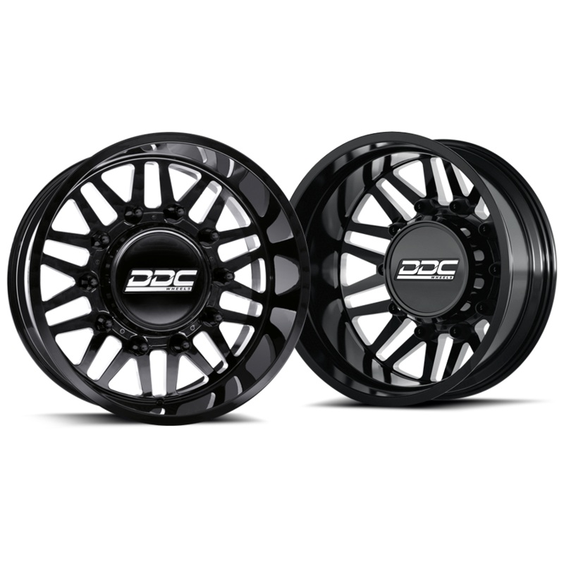 DDC Aftermath Black Milled 22X8.25 8X200 SS Fronts Ford 05-25 Ford F-350 11-14