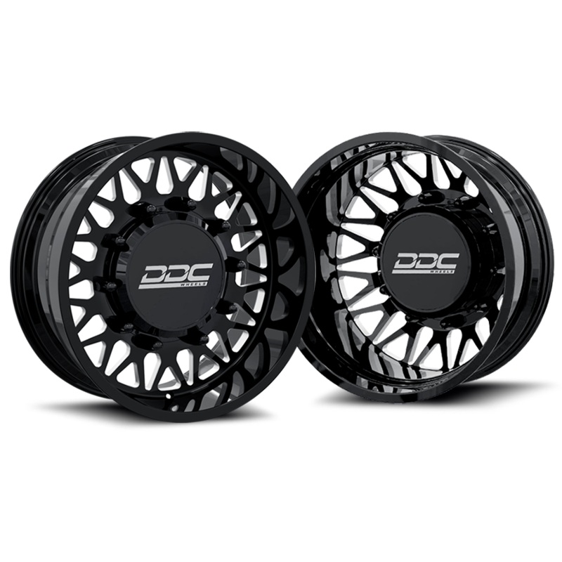DDC The Mesh Forged 22X8.25 8X200 Black Milled SS Fronts 19-25 Dodge Ram 3500