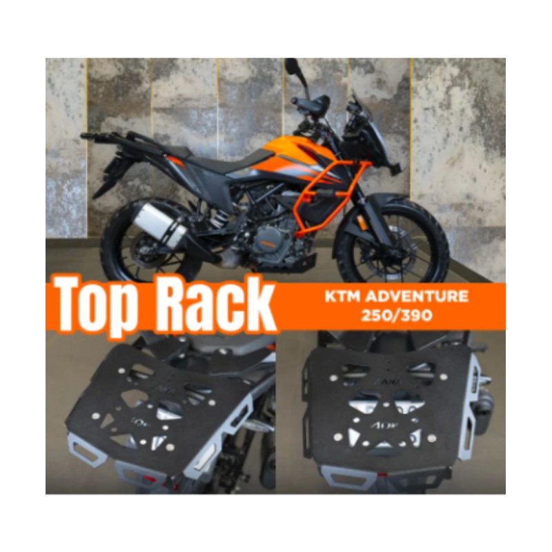 Zana Top Rack With Ms Plate Texture Matt Black V -2 Compatible With Grab Rail KTM ADV 250/390 / 390 X – ZI-8343