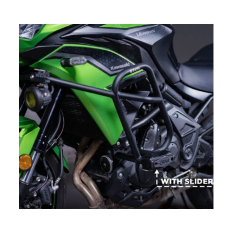 Zana Crash Guard With Slider Black For Kawasaki Versys 650 BS6 (2016-2023) – ZI-5039