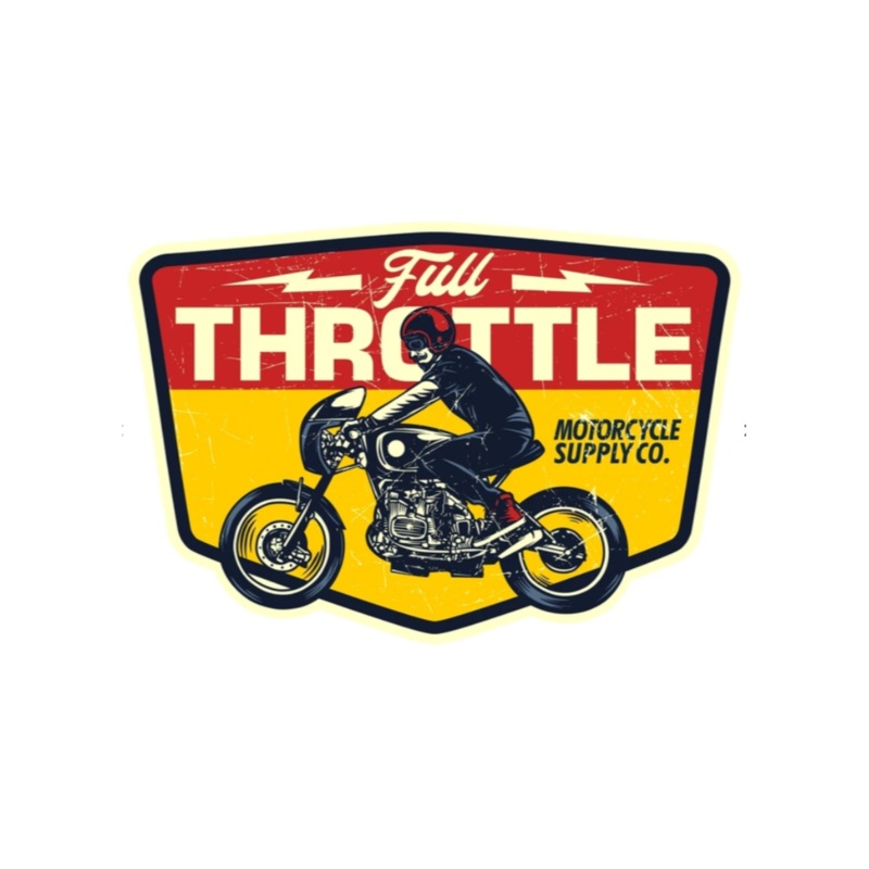 Vintage Full Throttle Motorcycle Supply Co. Retro Sticker