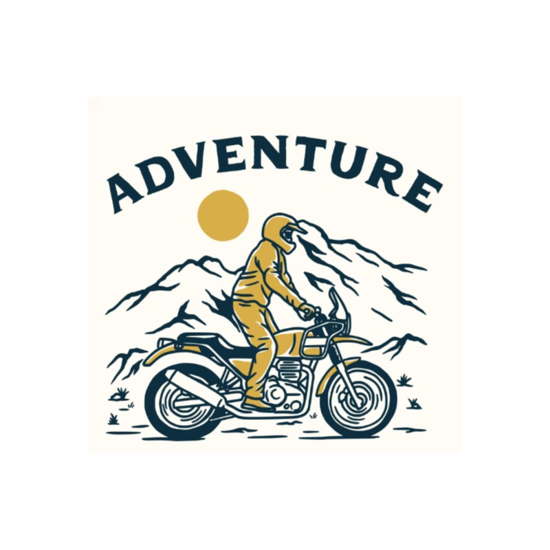 Vintage Motorcycle Motocross Adventure Sticker