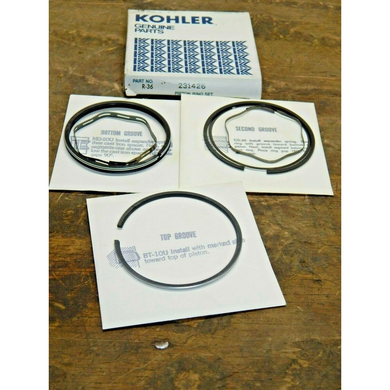 KOHLER OEM PISTON RING SET P# 231426. FOR K161 ENGINES. .020 OVERSIZED.