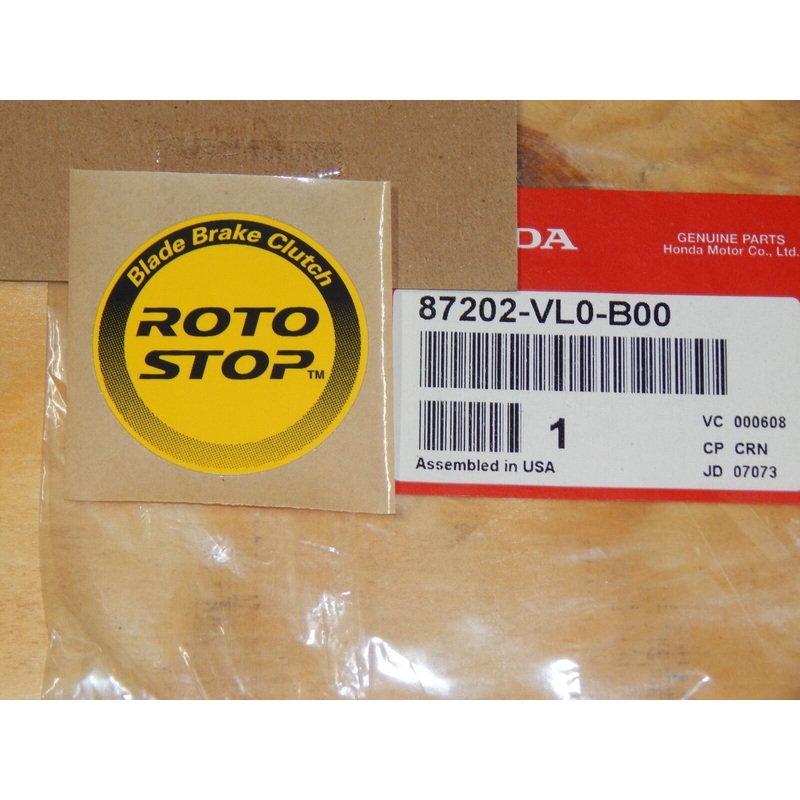 Honda OEM Roto-Stop Mark #87202-VL0-B00- QTY.1-NEW